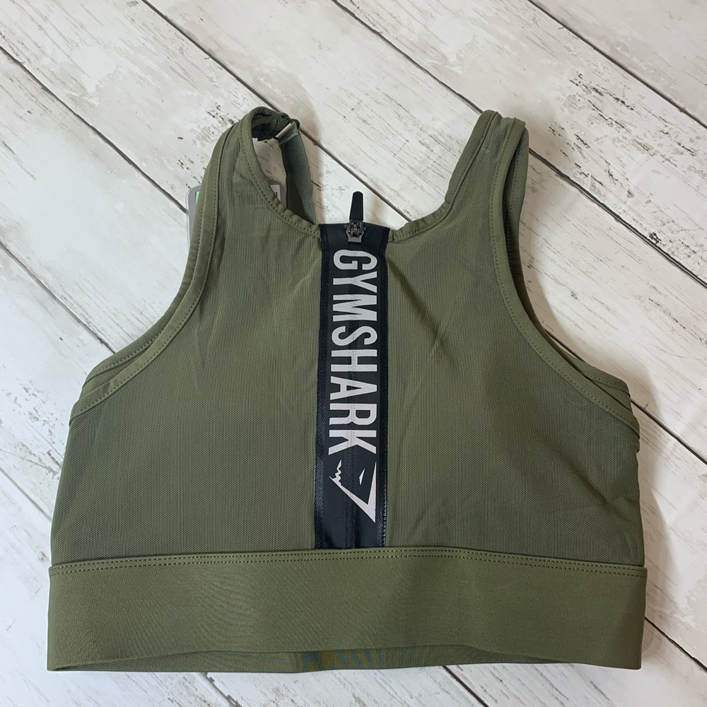 Gymshark elevate sports bra khaki green small NWT - Picture 2 of 10